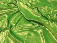 Crushed Velvet Velour Fabric Material - LIME